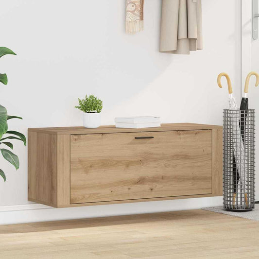 Cipőszekrény polcokkal kézműves tölgy 100 x 35 x 38 cm Faanyag