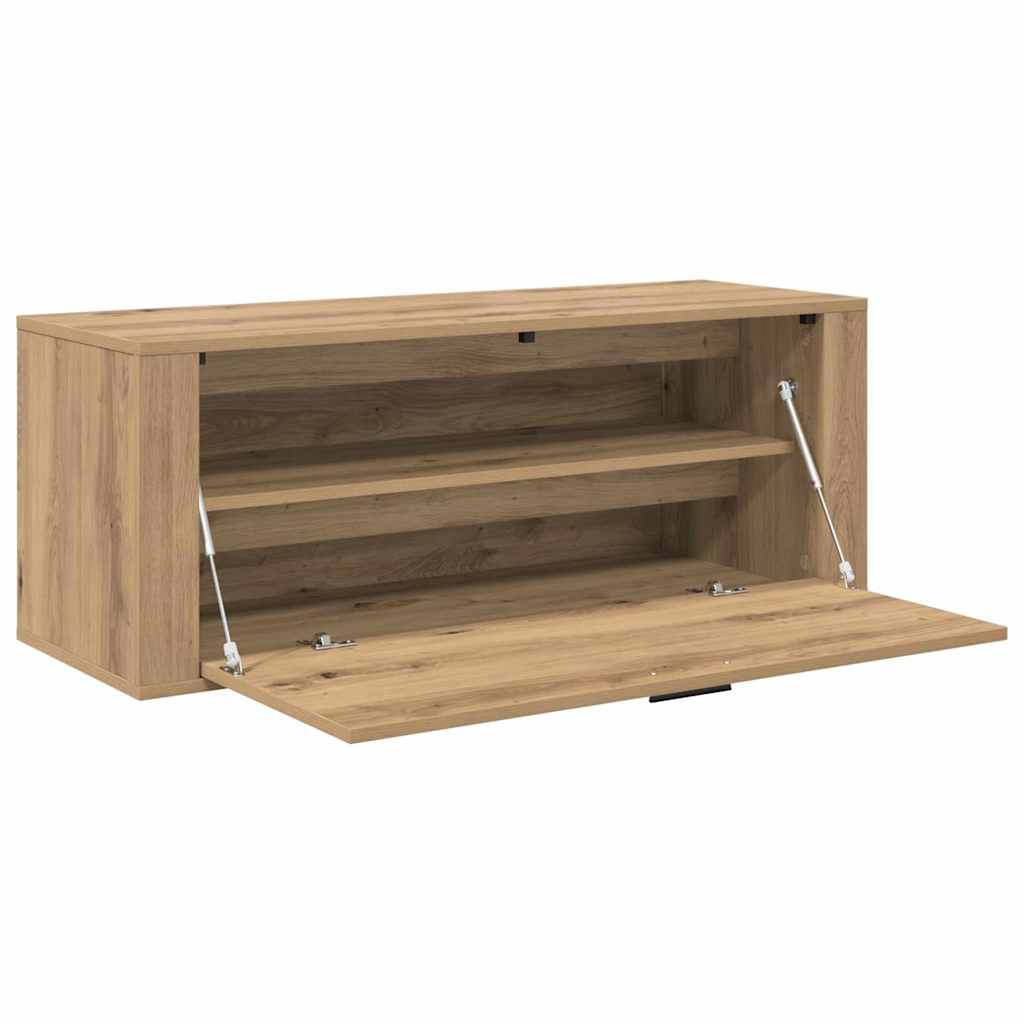 Cipőszekrény 100 x 35 x 38 cm Szerelt Fa kézműves tölgy