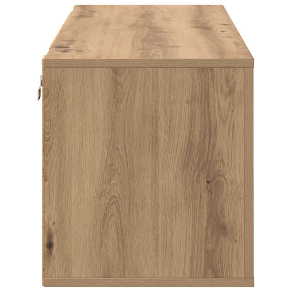 Cipőszekrény 100 x 35 x 38 cm Szerelt Fa kézműves tölgy