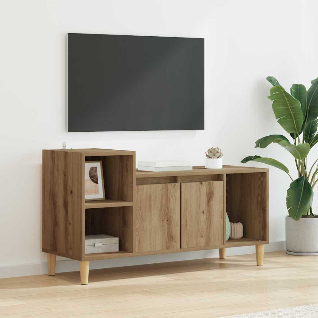 TV szekrény 100 x 35 x 55 cm Artisan tölgy Szerelt Fa