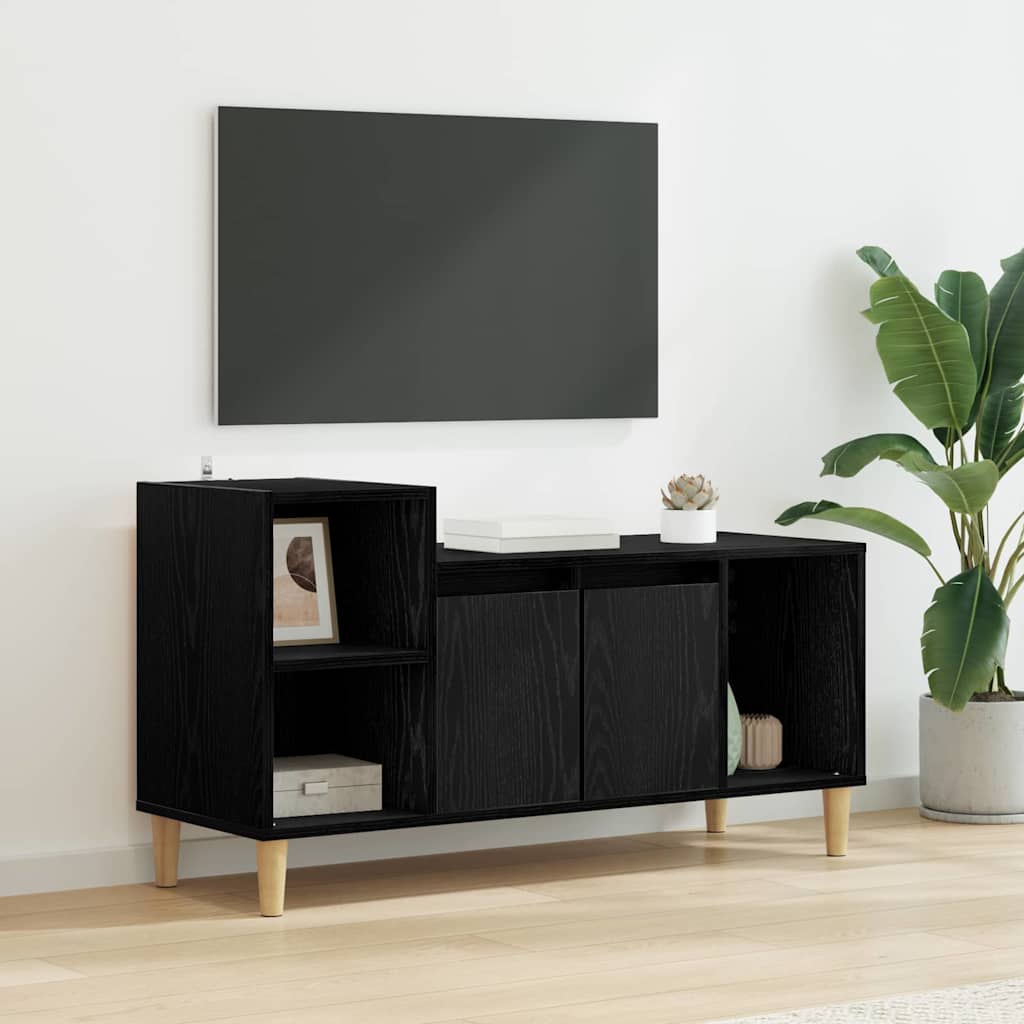 TV szekrény 100 x 35 x 55 cm Fekete tölgy Szerelt Fa