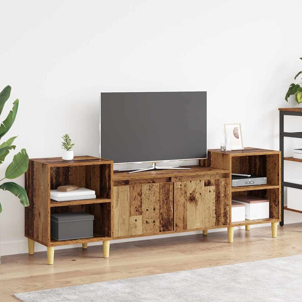 TV szekrény 160 x 35 x 55 cm Öreg fa Szerelt Fa