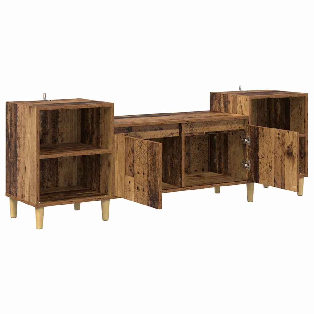 TV szekrény 160 x 35 x 55 cm Öreg fa Szerelt Fa