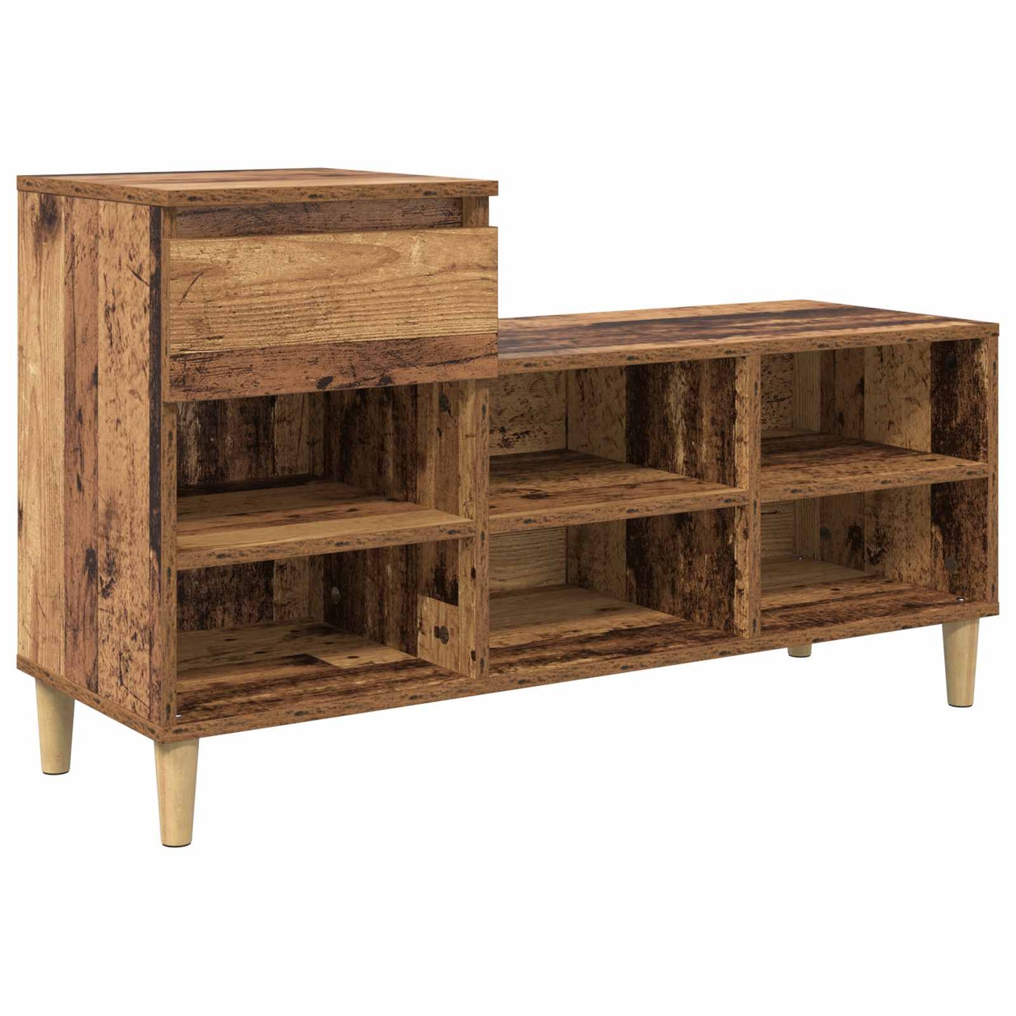 Cipőszekrény 102 x 36 x 60 cm Szerelt Fa Öreg fa