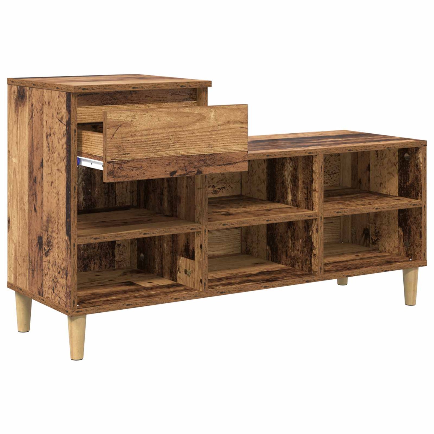 Cipőszekrény 102 x 36 x 60 cm Szerelt Fa Öreg fa