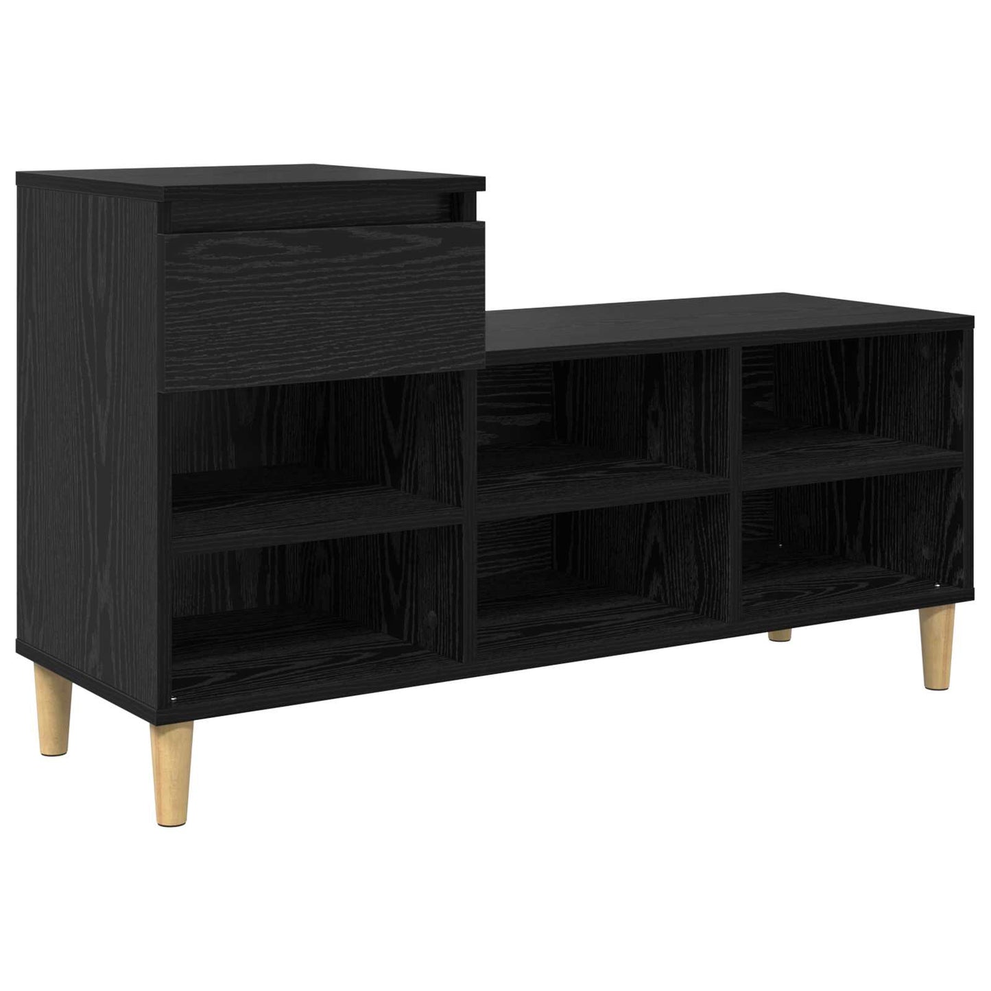 Cipőszekrény 102 x 36 x 60 cm Szerelt Fa Fekete tölgy