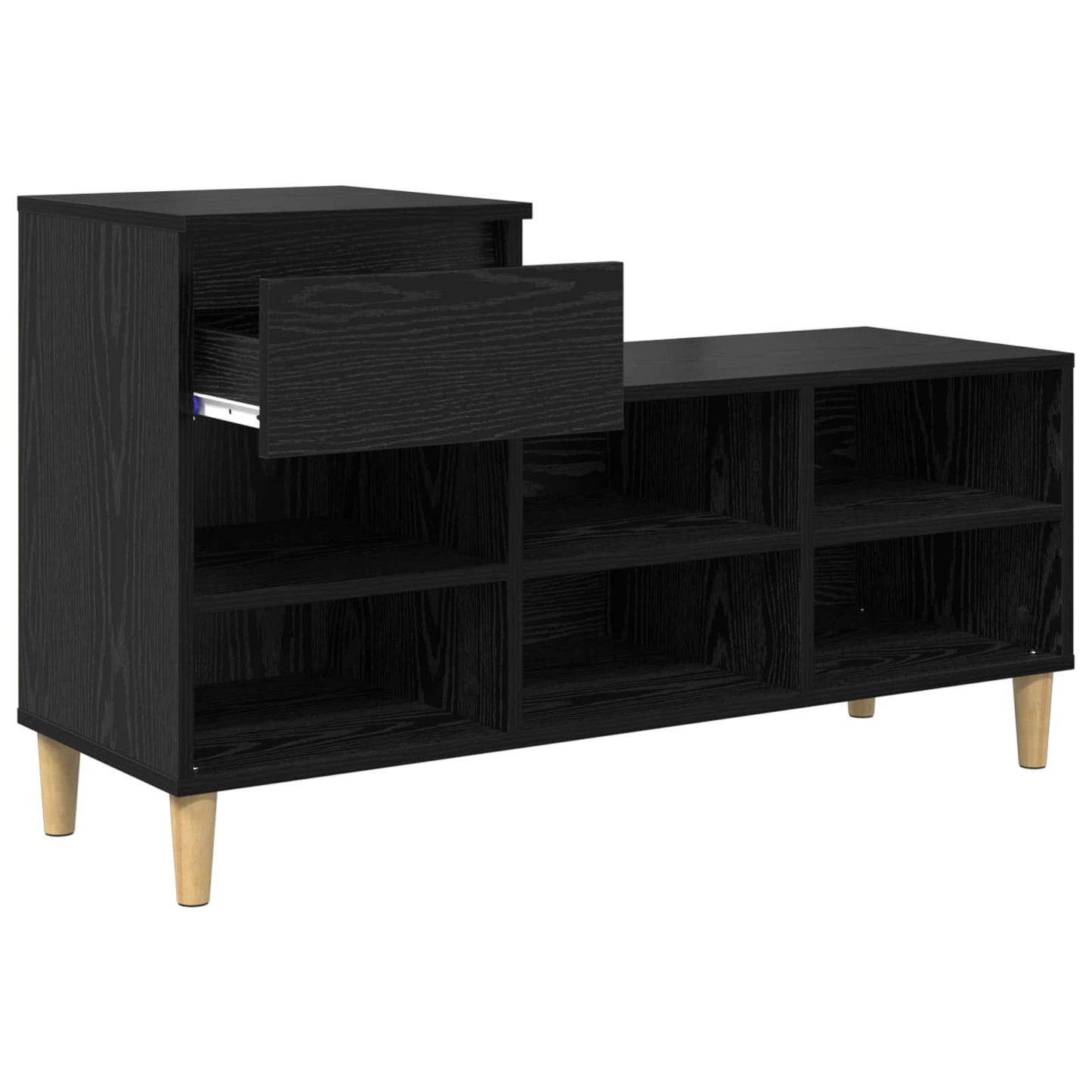 Cipőszekrény 102 x 36 x 60 cm Szerelt Fa Fekete tölgy