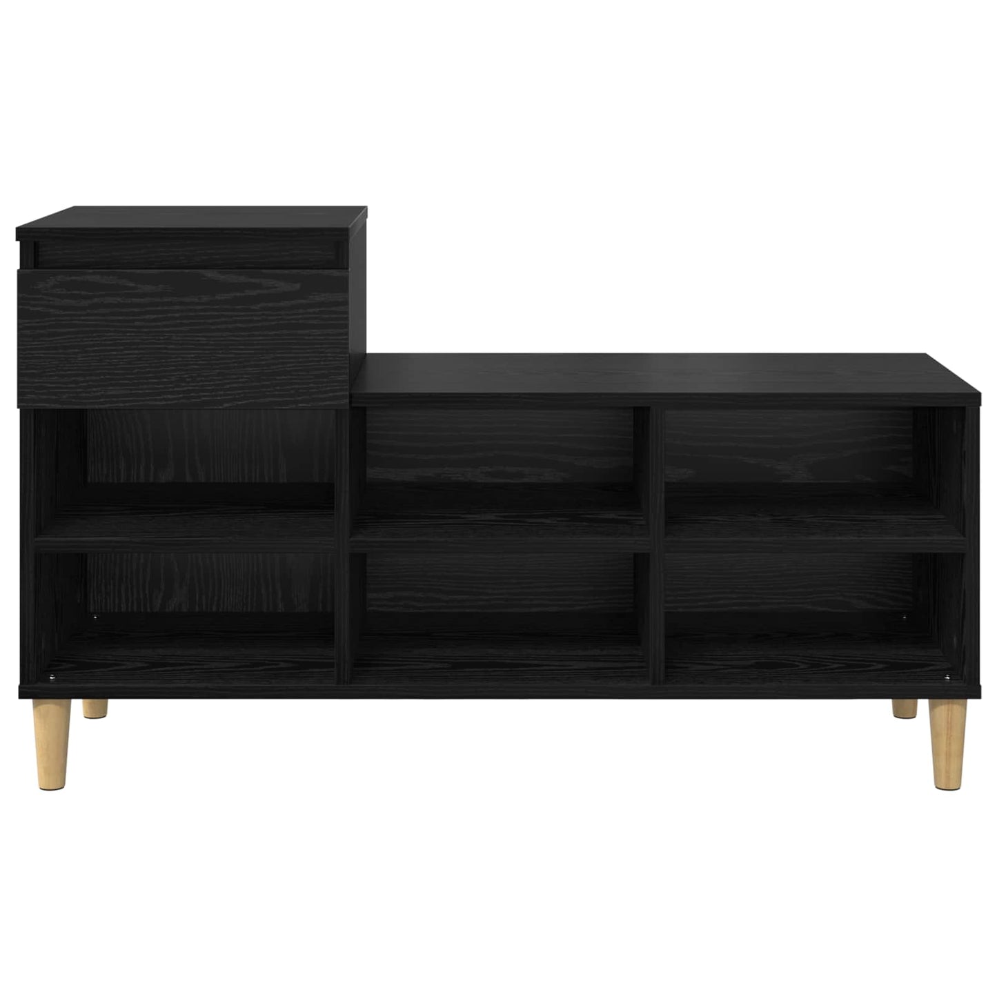 Cipőszekrény 102 x 36 x 60 cm Szerelt Fa Fekete tölgy
