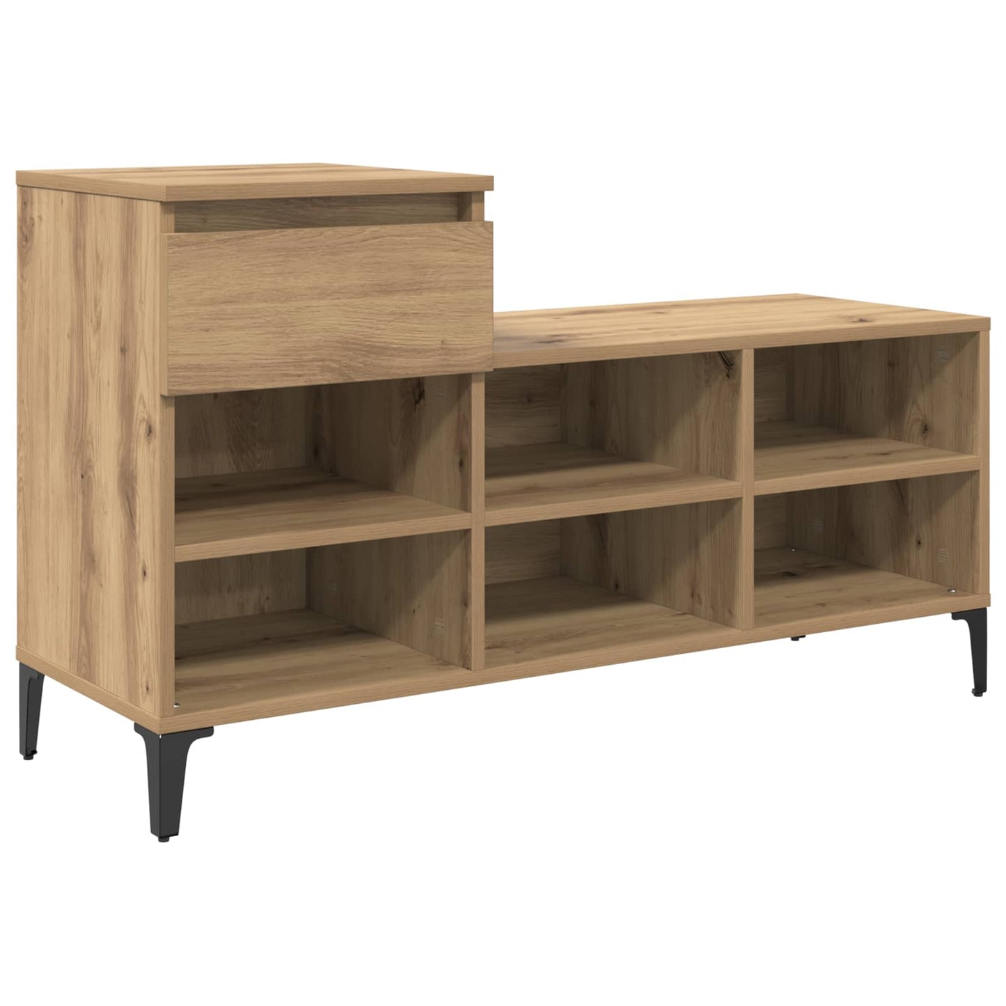 Cipőszekrény 102 x 36 x 60 cm Faanyag kézműves tölgy