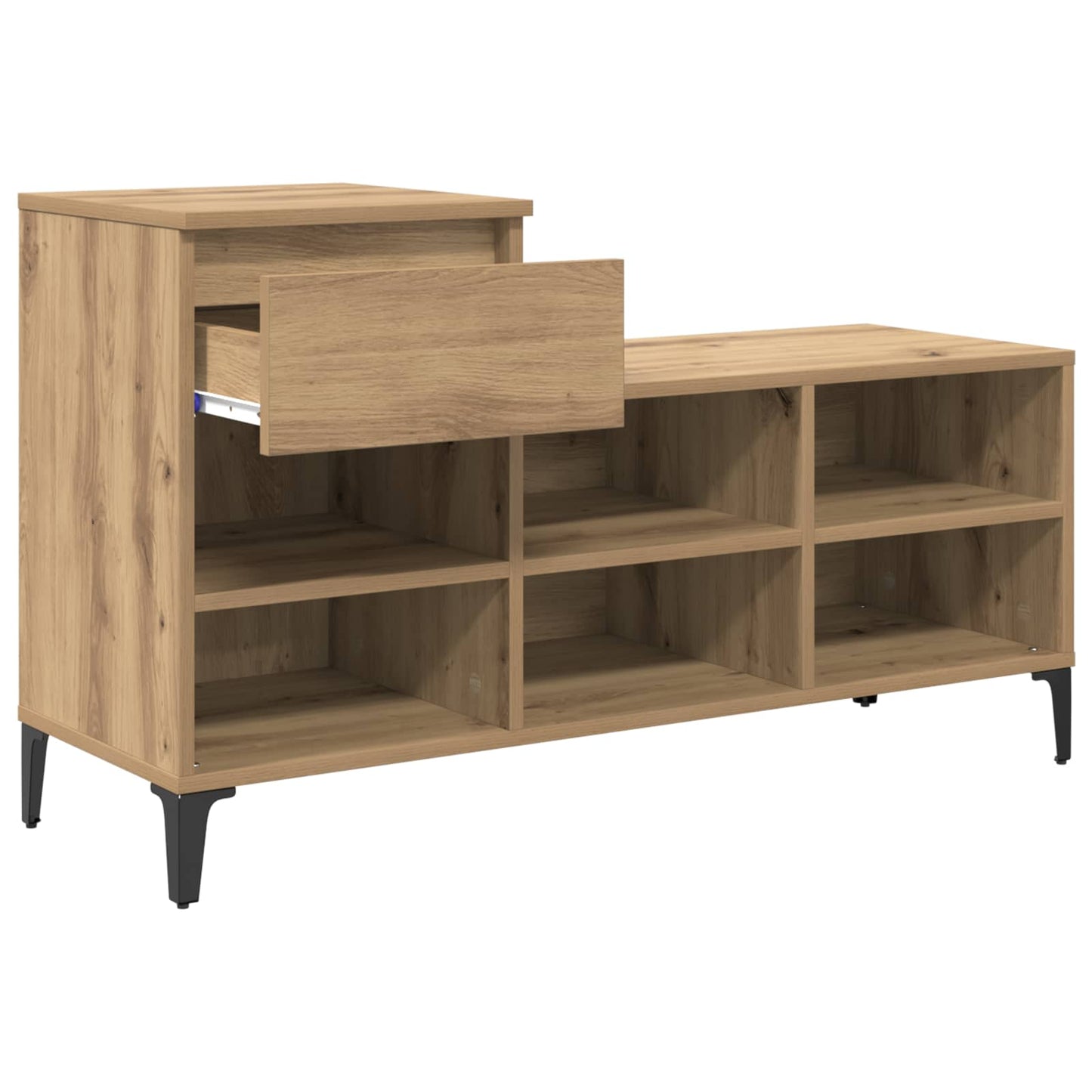 Cipőszekrény 102 x 36 x 60 cm Faanyag kézműves tölgy