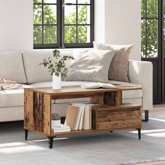 Dohányzóasztal fiókkal Öreg fa 90 x 49 x 45 cm Faanyag