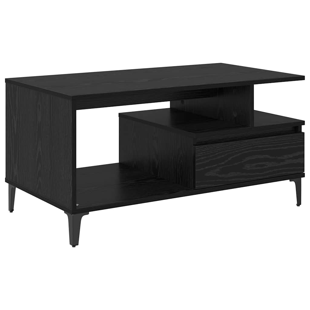 Dohányzóasztal Fekete tölgy 90 x 49 x 45 cm Szerelt Fa