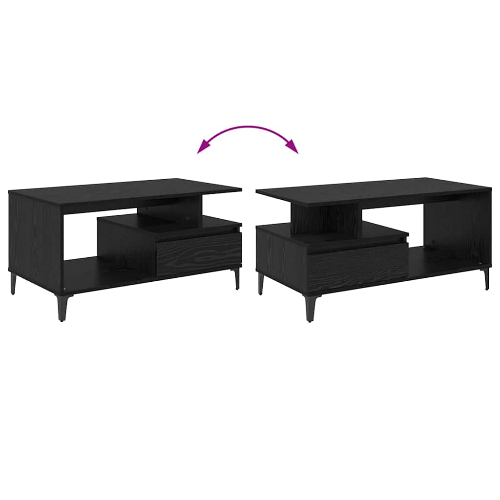 Dohányzóasztal Fekete tölgy 90 x 49 x 45 cm Szerelt Fa