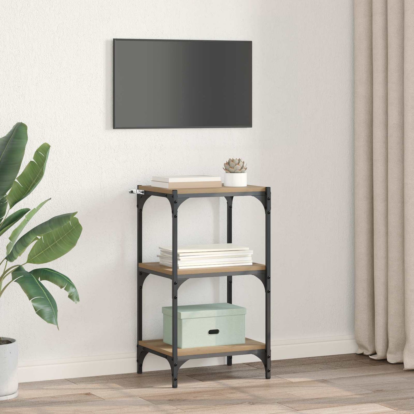 Könyvespolc 3 szintes 40 x 33 x 70,5 cm Műszaki fa és vas