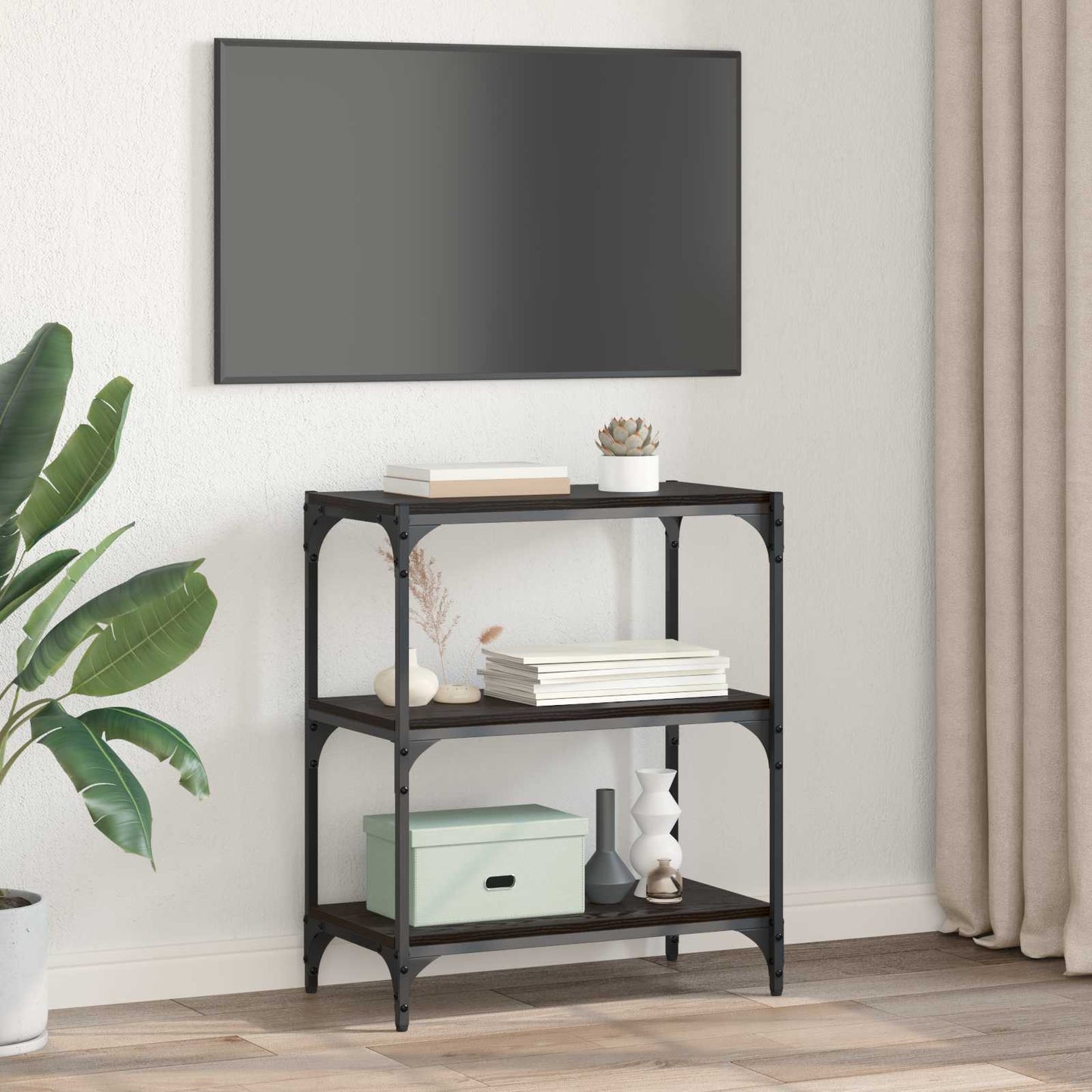 Könyvespolc Musta tammi 60 x 33 x 70,5 cm Műszaki fa és vas