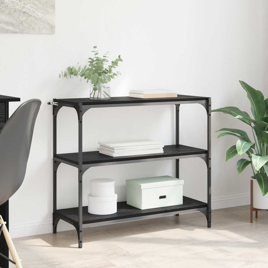 Könyvespolc Fekete tölgy 80 x 33 x 70,5 cm Műszaki fa és vas
