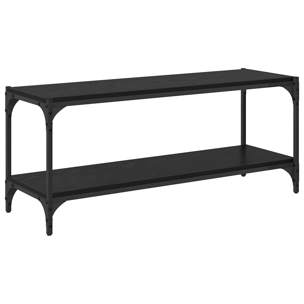 TV szekrény Fekete tölgy 100x33x41cm Műszaki fa és vas