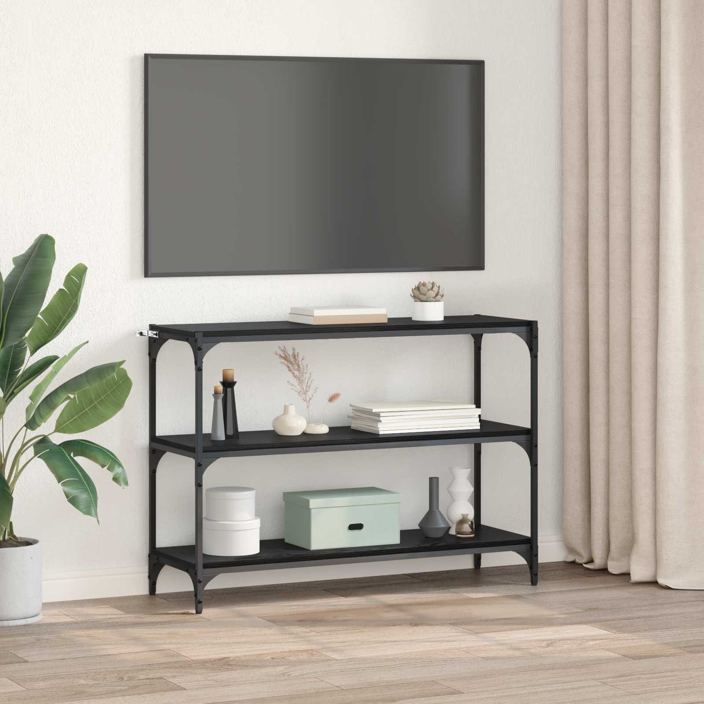 Könyvespolc Musta tammi 100 x 33 x 70,5 cm Műszaki fa és vas
