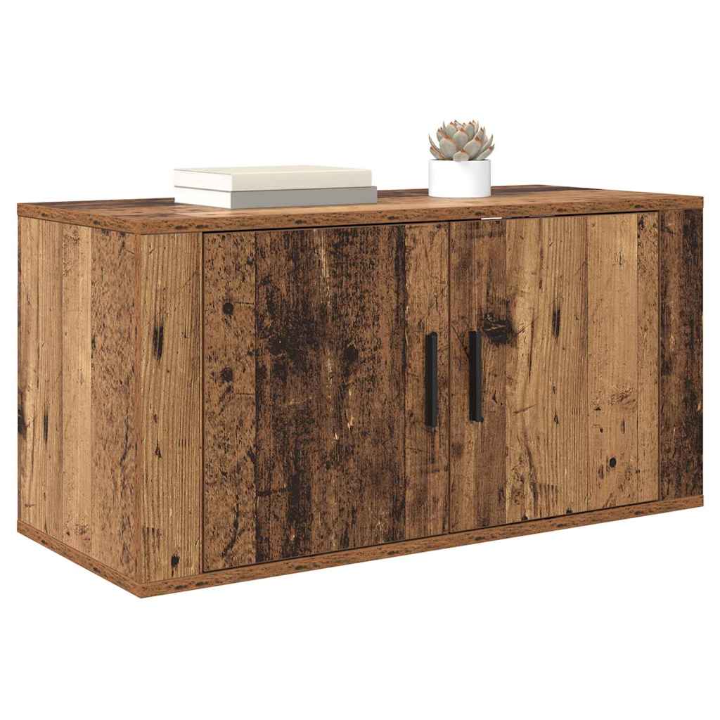 Fali TV Szekrény 80 x 34.5 x 40 cm Régi fa Szerelt Fa