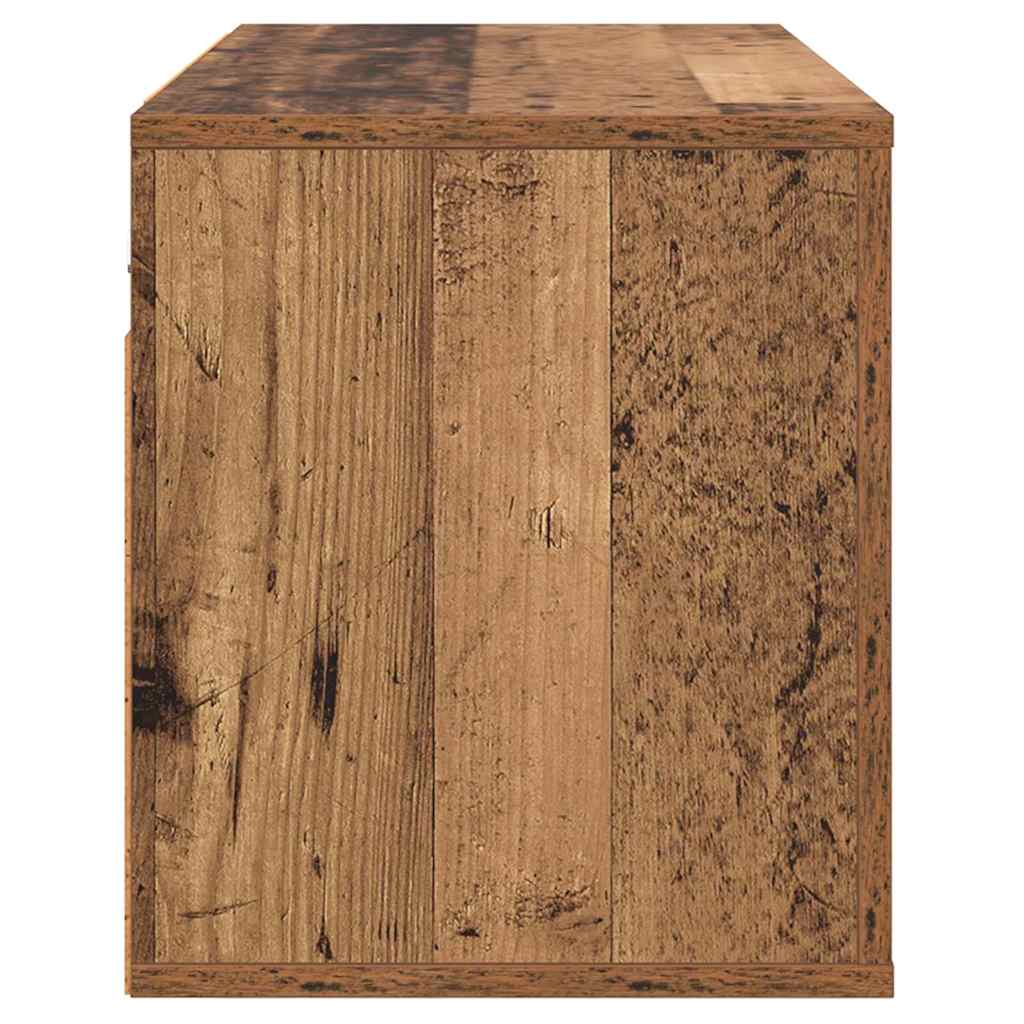 Fali TV Szekrény 80 x 34.5 x 40 cm Régi fa Szerelt Fa