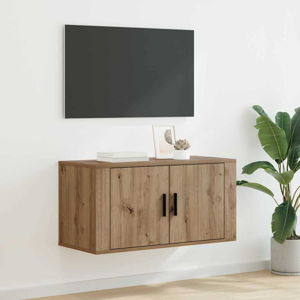 Fali TV Szekrény kézműves tölgy 80 x 34.5 x 40 cm Faanyag