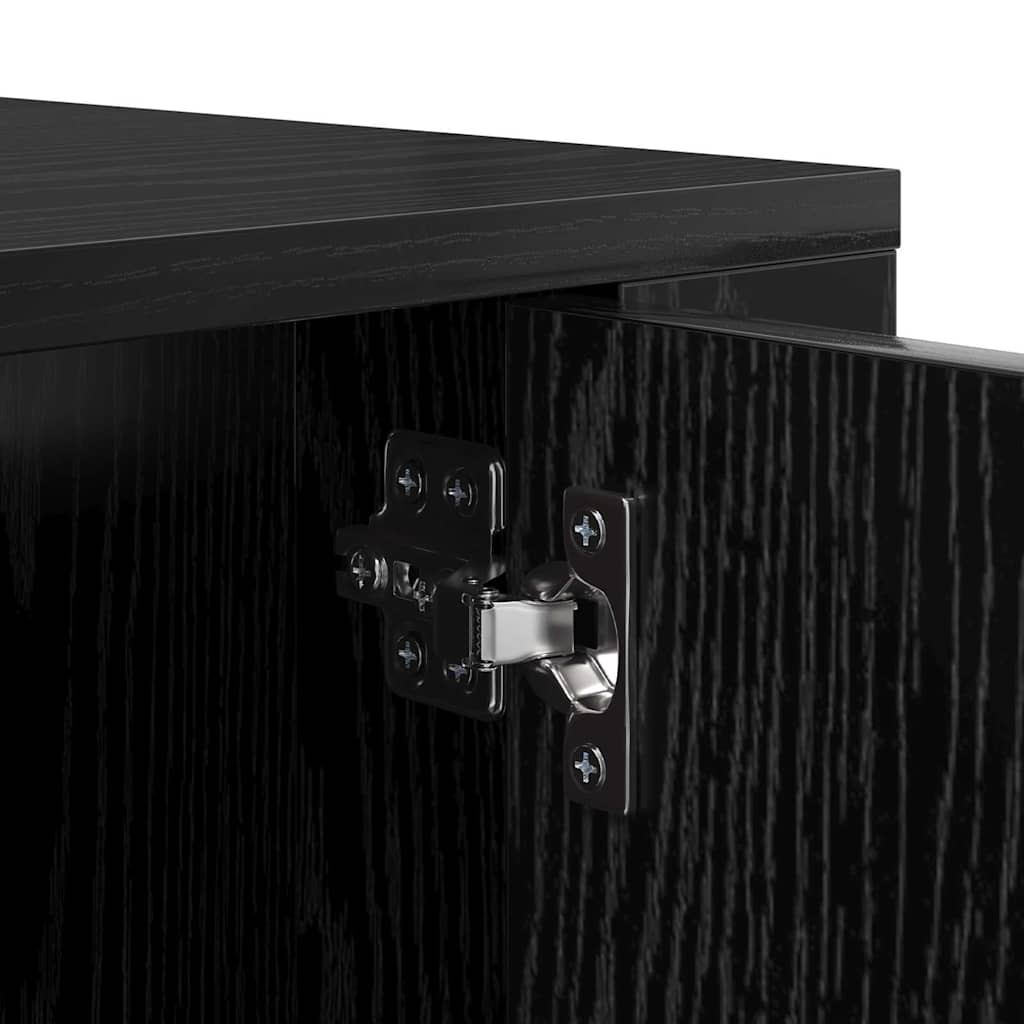 Fali TV Szekrény 100 x 34,5 x 40 cm Fekete tölgy Szerelt Fa
