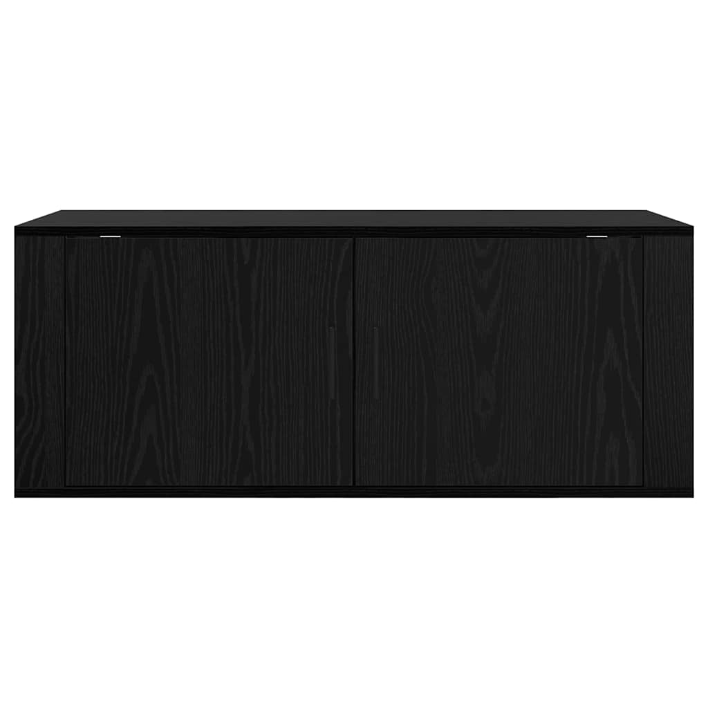 Fali TV Szekrény 100 x 34,5 x 40 cm Fekete tölgy Szerelt Fa