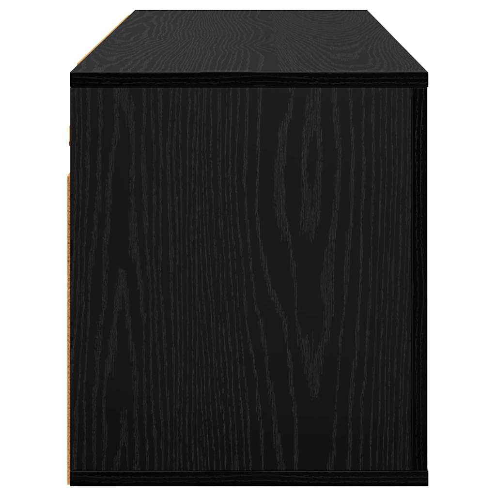 Fali TV Szekrény 100 x 34,5 x 40 cm Fekete tölgy Szerelt Fa