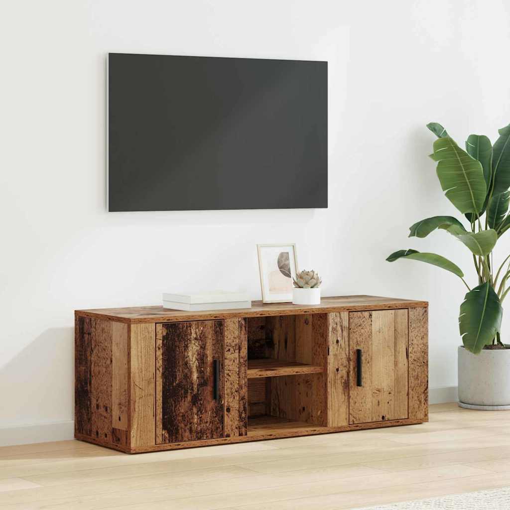 TV szekrény 100 x 31,5 x 35 cm Öreg fa Szerelt Fa