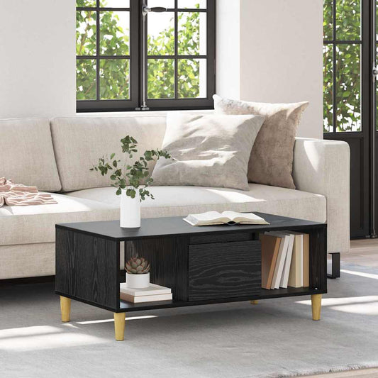 Dohányzóasztal fiókkal Fekete tölgy 90 x 50 x 26.5 cm Faanyag