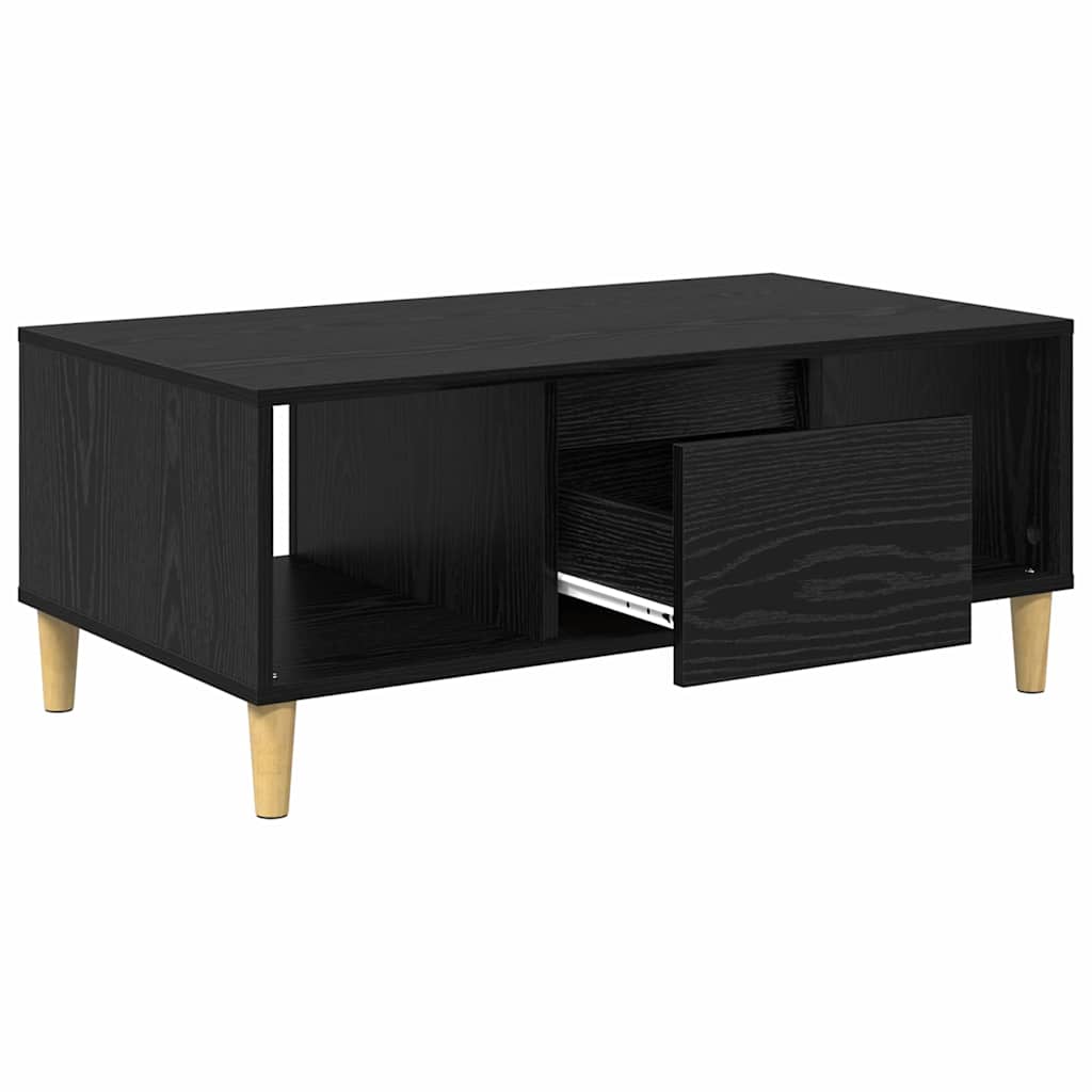Dohányzóasztal fiókkal Fekete tölgy 90 x 50 x 26.5 cm Faanyag