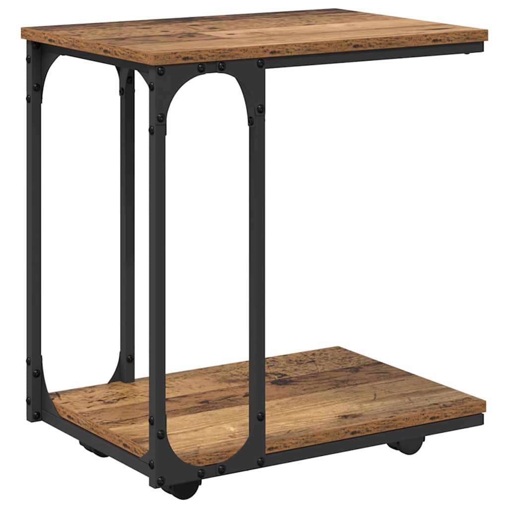 Oldal asztal polcokkal Öreg fa 50 x 35 x 55.5 cm Faanyag