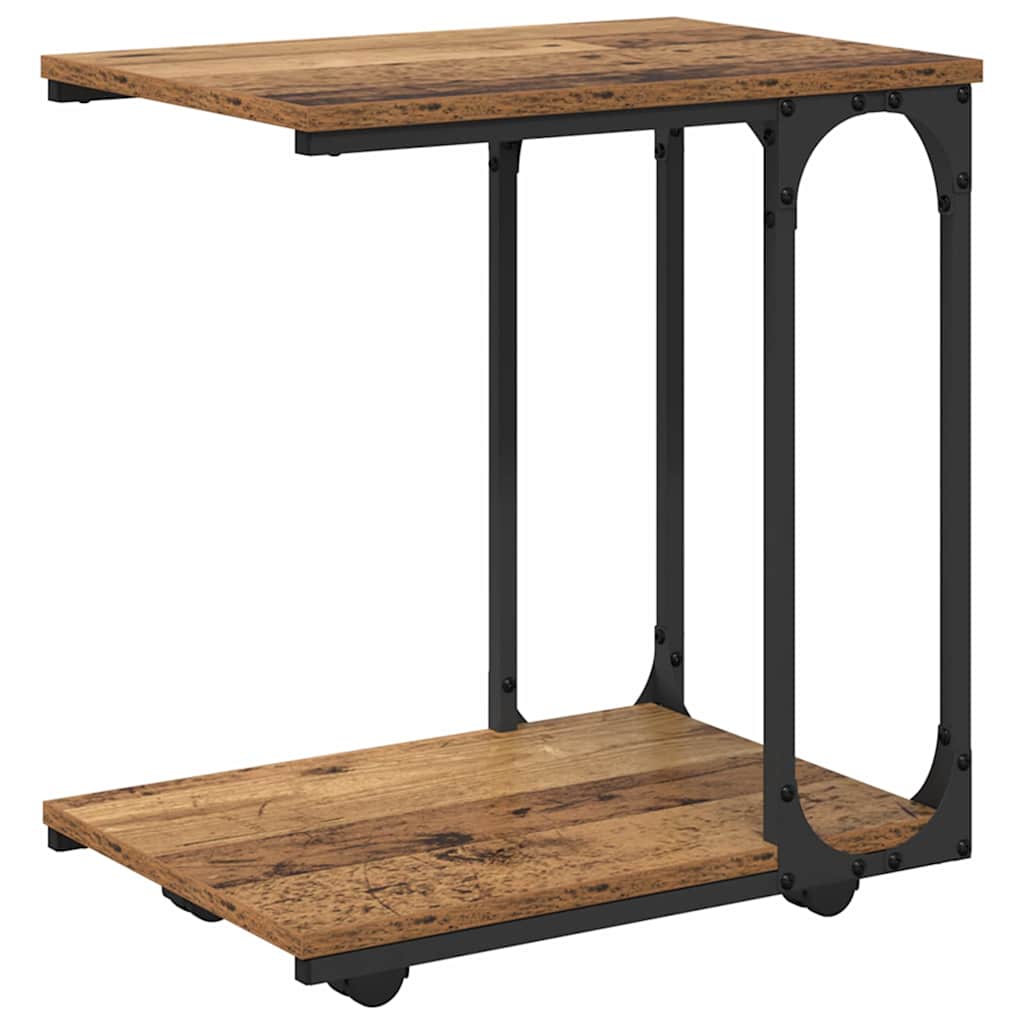 Oldal asztal polcokkal Öreg fa 50 x 35 x 55.5 cm Faanyag