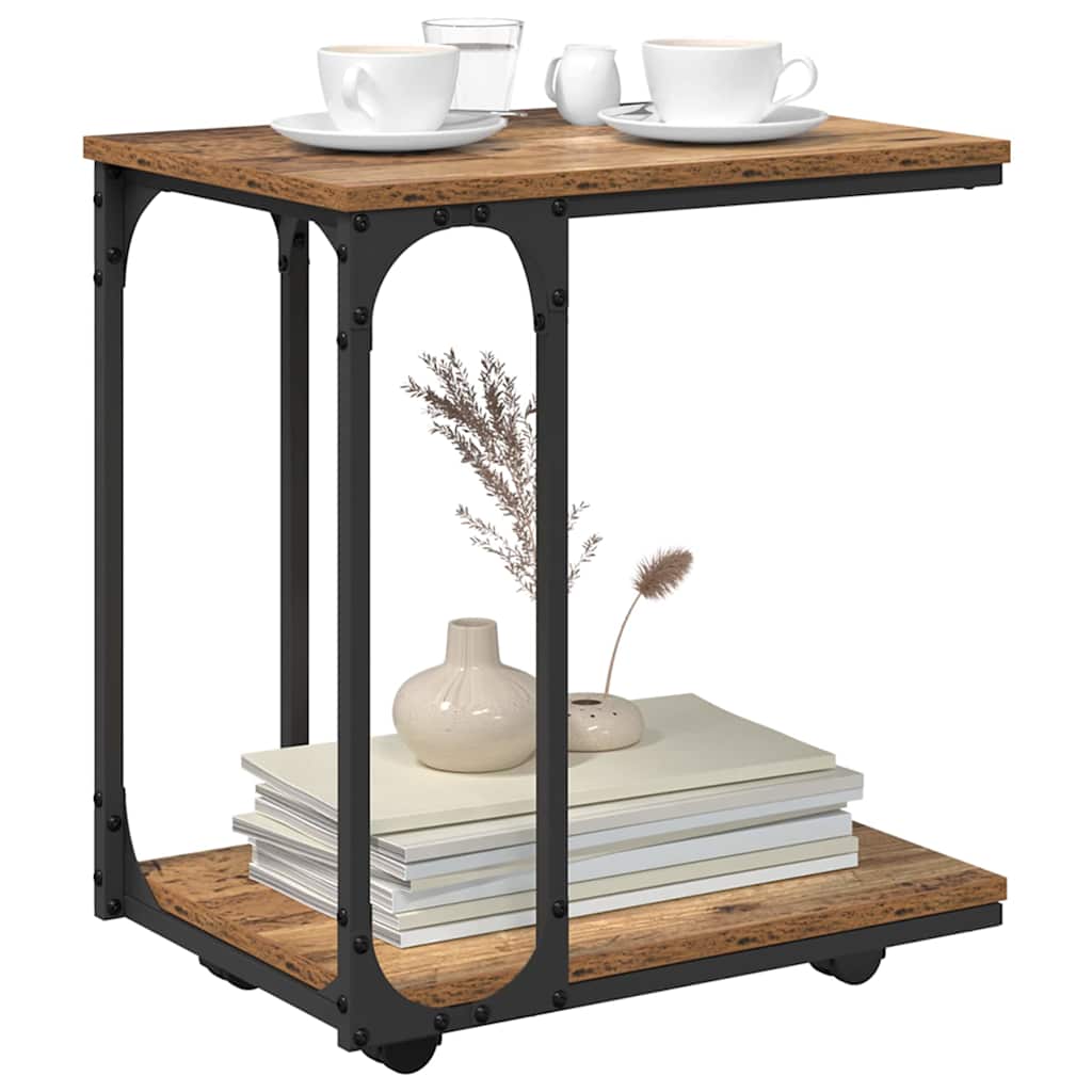 Oldal asztal polcokkal Öreg fa 50 x 35 x 55.5 cm Faanyag