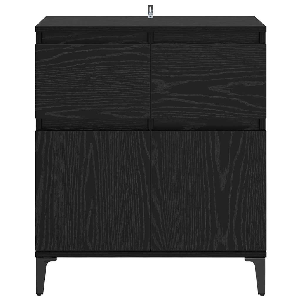 Széf fiókkal Fekete tölgy 60 x 35 x 70 cm Műszaki fa és vas