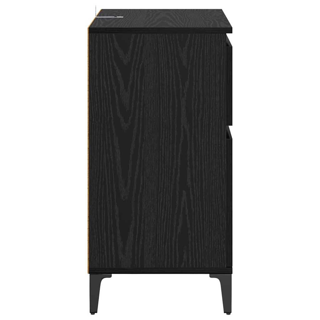 Széf fiókkal Fekete tölgy 60 x 35 x 70 cm Műszaki fa és vas