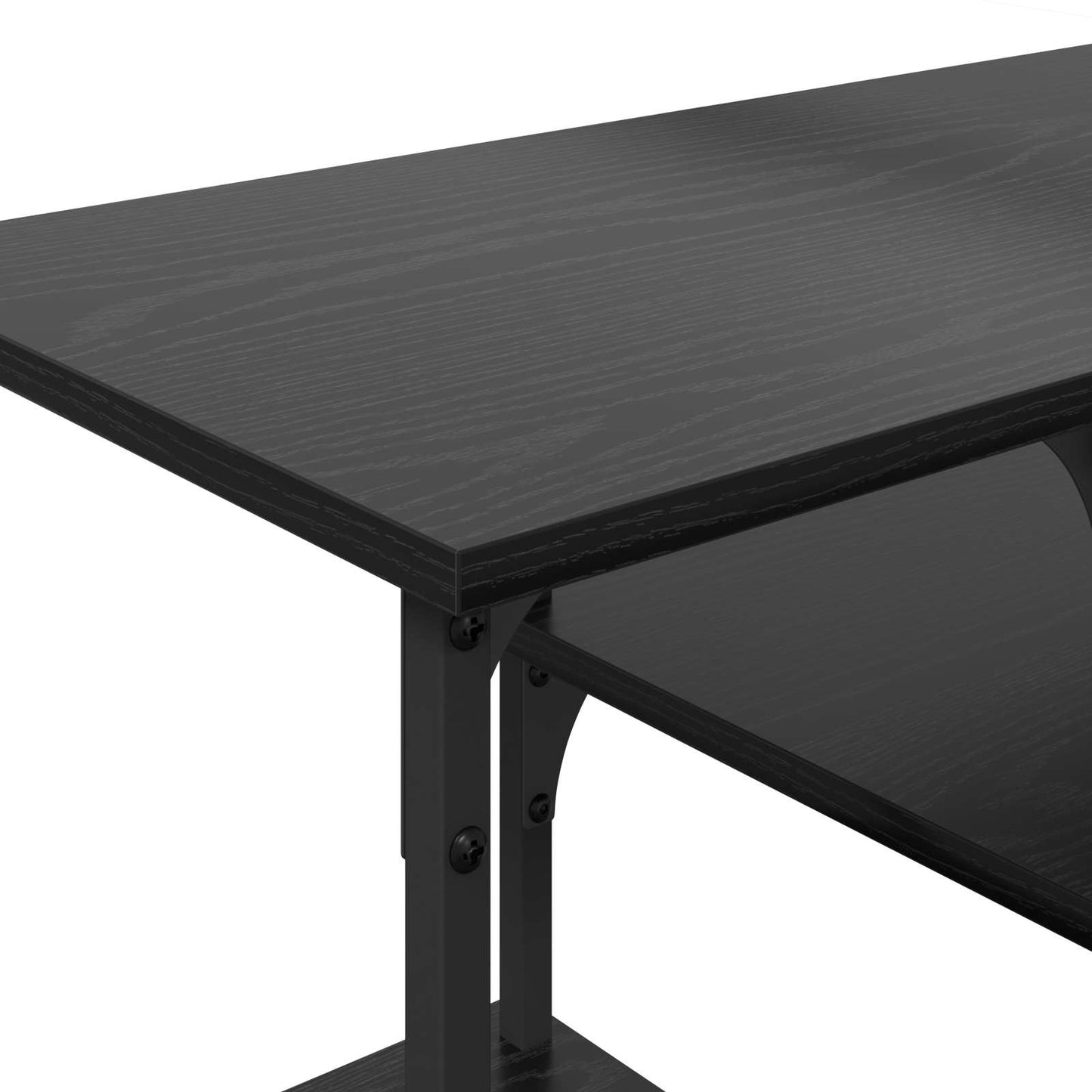 TV szekrény Fekete tölgy 102 x 35 x 45,5 cm Műszaki fa és vas