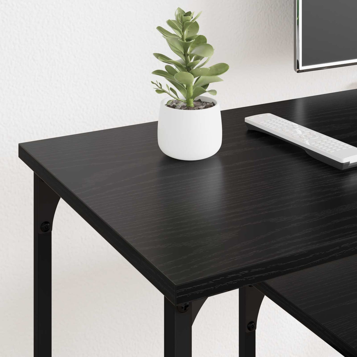 TV szekrény Fekete tölgy 102 x 35 x 45,5 cm Műszaki fa és vas