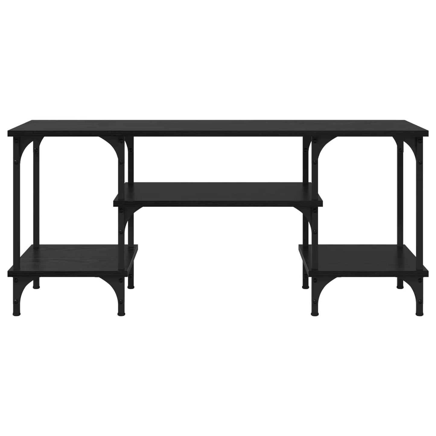TV szekrény Fekete tölgy 102 x 35 x 45,5 cm Műszaki fa és vas