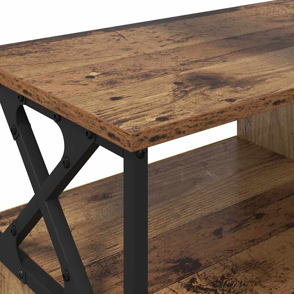 TV szekrény fiókkal Öreg fa 90 x 33 x 45 cm Műszaki fa és acél