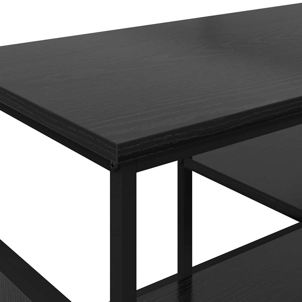 TV szekrény Fekete tölgy 100 x 35 x 45 cm Műszaki fa és vas