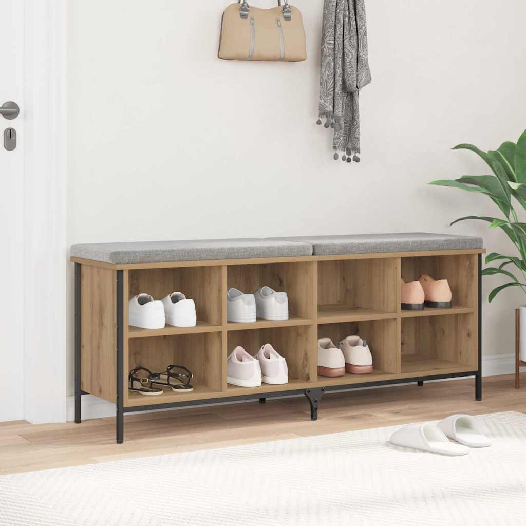 Cipőszekrény 131 x 35 x 50 cm Műszaki fa és vas Artisan tölgy