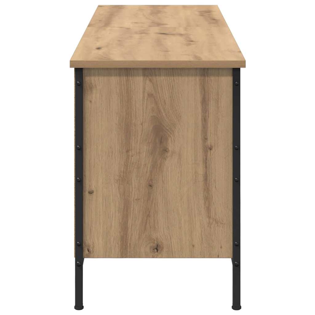 Cipőszekrény 131 x 35 x 50 cm Műszaki fa és vas Artisan tölgy