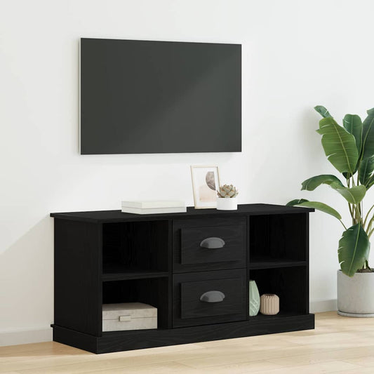 TV szekrény fiókkal Fekete tölgy 99,5 x 35,5 x 48 cm Faanyag