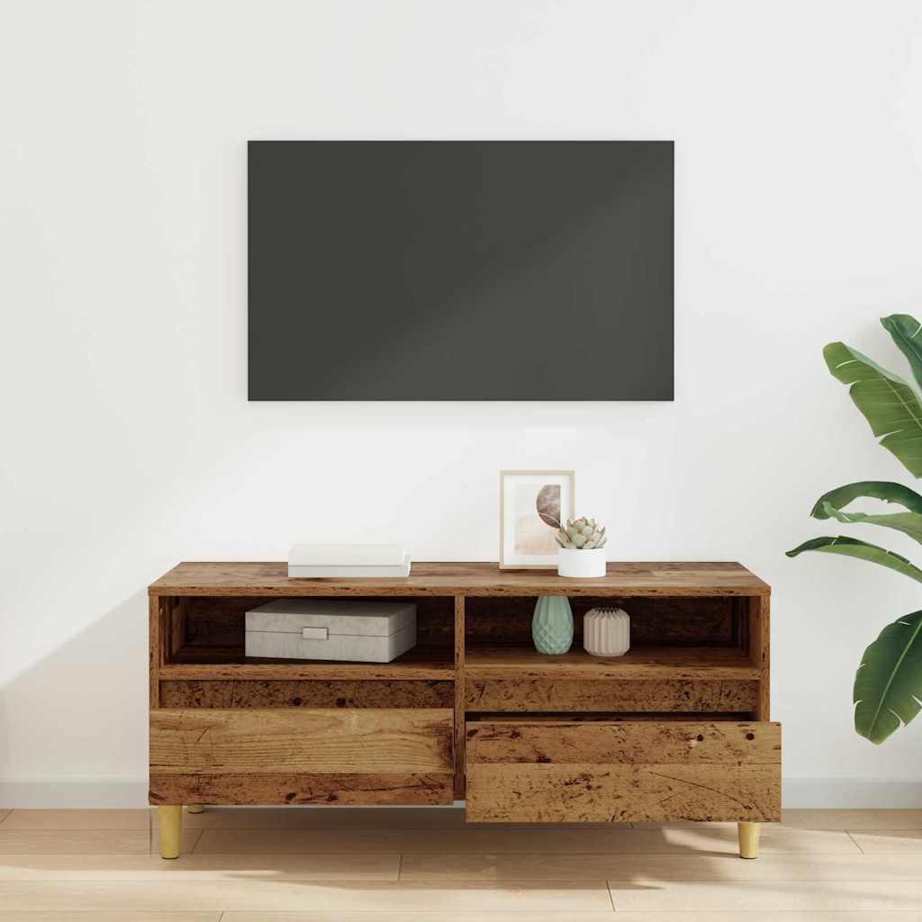 TV szekrény 100 x 34,5 x 44,5 cm Öreg fa Szerelt Fa