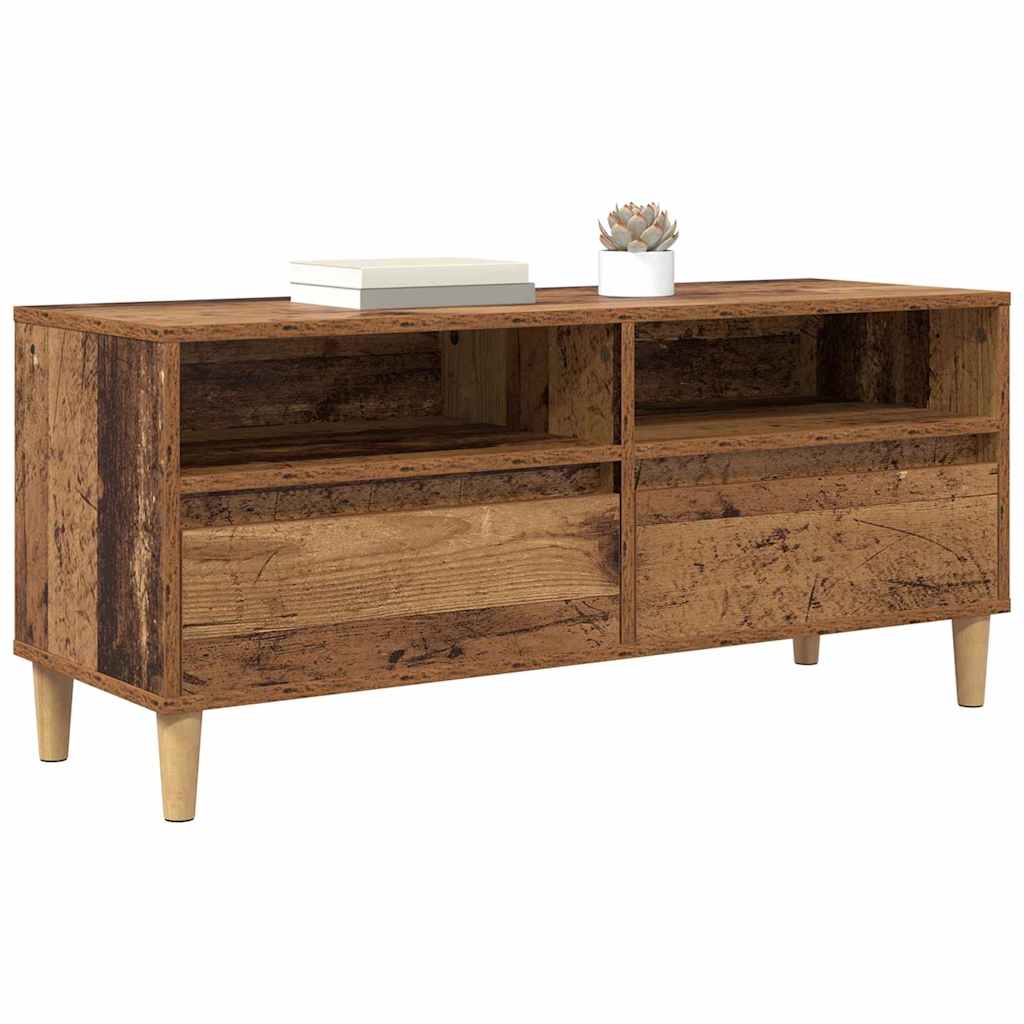 TV szekrény 100 x 34,5 x 44,5 cm Öreg fa Szerelt Fa