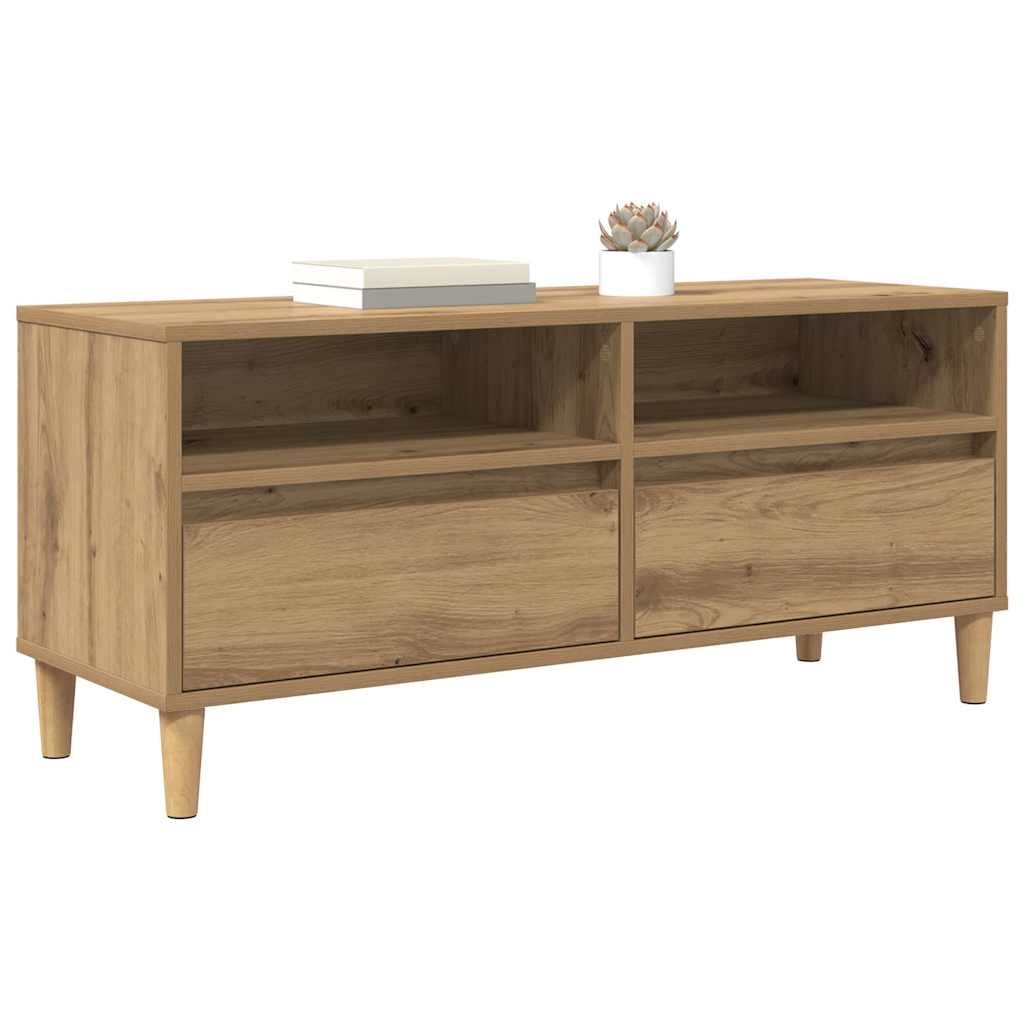 TV szekrény 100 x 34,5 x 44,5 cm Artisan tölgy Szerelt Fa