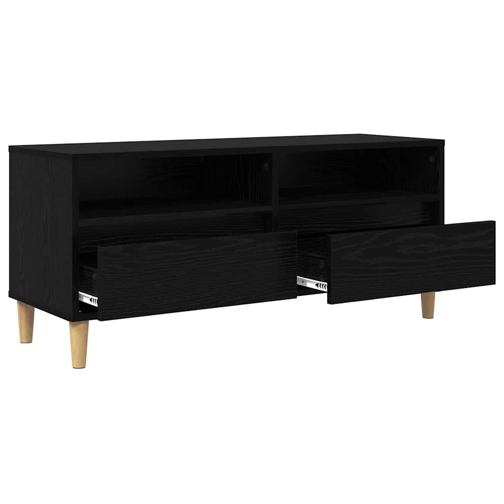 TV szekrény 100 x 34,5 x 44,5 cm Fekete tölgy Szerelt Fa