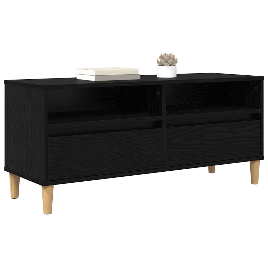 TV szekrény 100 x 34,5 x 44,5 cm Fekete tölgy Szerelt Fa