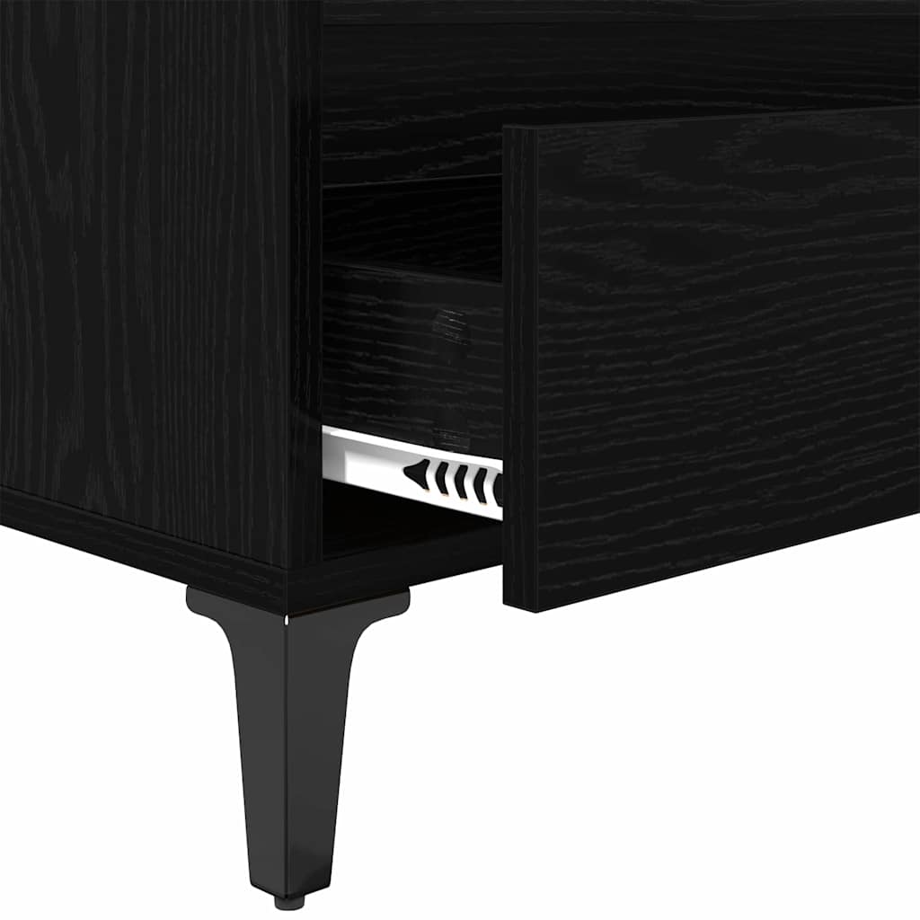 TV szekrény Fekete tölgy 100 x 34,5 x 44,5 cm Műszaki fa és vas
